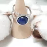 Bague Bella en acier inoxydable argenté et pierre naturelle lapis-lazuli