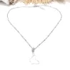 collier pendentif pieris, papillon, et acier inoxydable argenté, opale