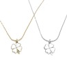 collier trifolium, pendentif forme trèfle, en acier inoxydable doré ou argenté