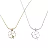 collier trifolium, pendentif forme trèfle, en acier inoxydable doré ou argenté