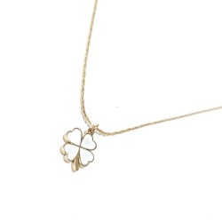 collier trifolium, pendentif forme trèfle, en acier inoxydable doré