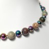 Collier noeud Giulia agates indien et acier inoxydable doré