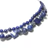 Collier a noeud Lobelia double rang en lapis-lazuli