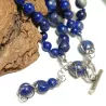 Collier a noeud Lobelia double rang en lapis-lazuli