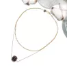 Collier double rang Felipa en acier inoxydable doré et un pendant en pierre naturelle oeil de tigre