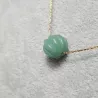 Collier double rang Felipa en acier inoxydable doré et un pendant en pierre naturelle aventurine