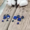 Boucles pendantes Lobelia avec des lapis-lazyli et acier inoxydable argenté