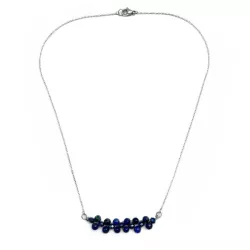 Collier Nono en acier inoxydable doré ou argenté fait à la main agate lapis-lazuli- topaze unakite