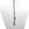Collier crochet sautoir pierre naturelle améthyste et charoite
