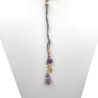 Collier crochet sautoir pierre naturelle améthyste et charoite