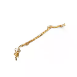 Bracelet fil Amia doré, crocheté à la main avec un fil métallisé et perles en acier inoxydable couleur "or"