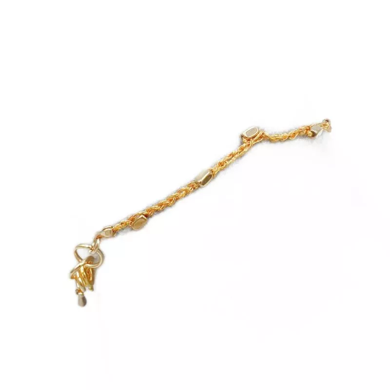 Bracelet fil Amia doré, crocheté à la main avec un fil métallisé et perles en acier inoxydable couleur "or"