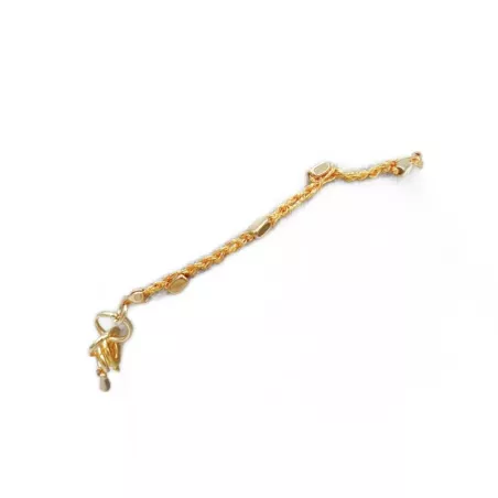 Bracelet fil Amia doré, crocheté à la main avec un fil métallisé et perles en acier inoxydable couleur "or"