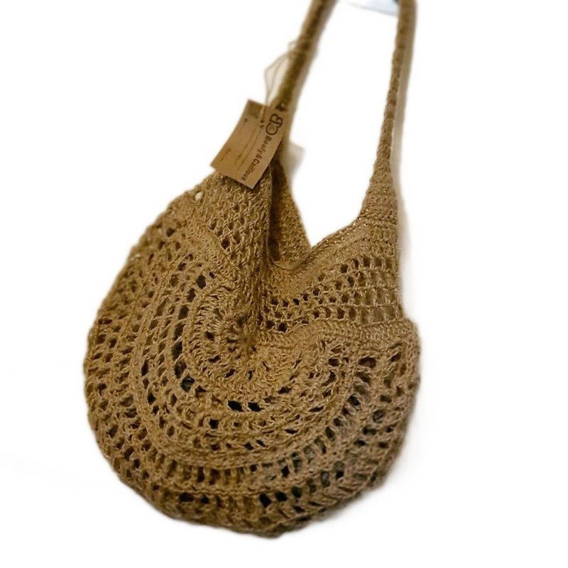 Sac hobo Juber, fait main au crochet en fil de jute