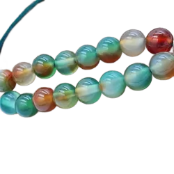 Bracelet cordon Quiscula, agate paon et aventurine