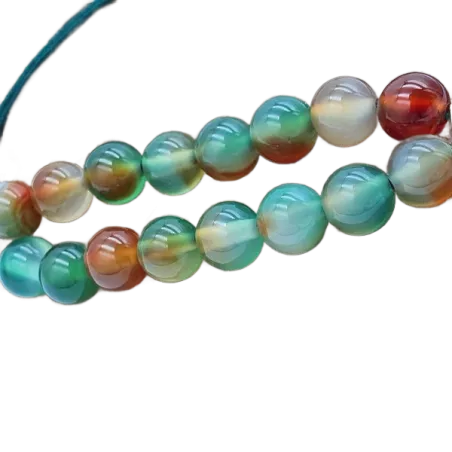 Bracelet cordon Quiscula, agate paon et aventurine