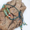 Bracelet cordon Quiscula, agate paon et aventurine