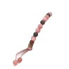 Bracelet cordon fil Lux, réglable, rhodochrosite et jaspe, pierres naturelles