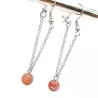 Boucles Hook pendantes, pierres naturelles, acier inoxydable argenté, agate