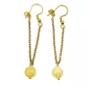 Boucles Hook pendantes, pierres naturelles, acier inoxydable doré, citrine