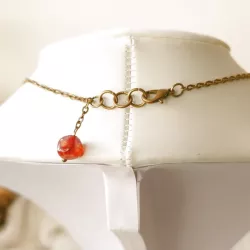 fermoir du Collier Vintage Bronze – Agate & Tourmaline Rouge