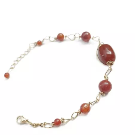 Bracelet Urarti en acier inoxydable doré et avec des agates