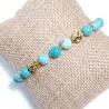 Bracelet Adhara turquoise hematite et acier inoxydable dore