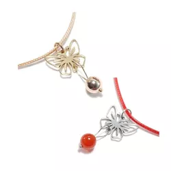 collier Pap, forme papillon doré ou argenté, acier inoxydable, fait à la main