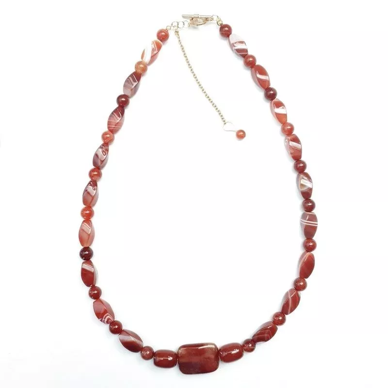 collier urarti en pierre naturelle agate rouge