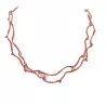 Collier crochet Amia rouge, double rang acier inoxydable et fil, fait à la main