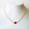 collier jaspe rouge dore