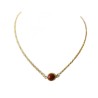 collier jaspe rouge et acier inoxydable dore