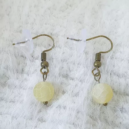 boucles pendantes Soleil agate vintage