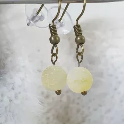 boucles pendantes Soleil agate vintage