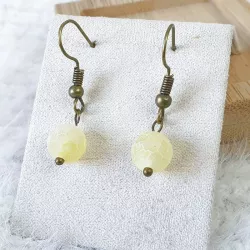 boucles pendantes Soleil agate vintage