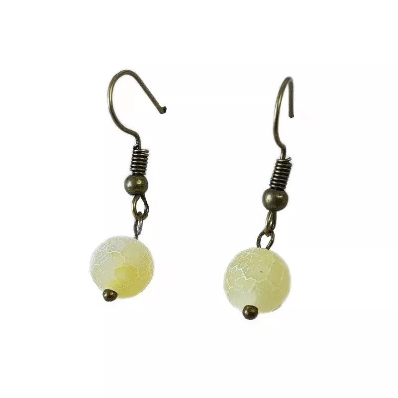 boucles pendantes Soleil agate vintage