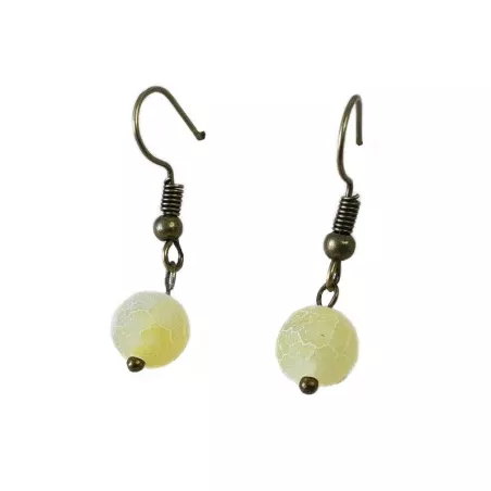 boucles pendantes Soleil agate vintage