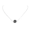 collier alysson en acier inoxydable argenté onyx forme fleurs