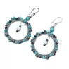 Boucles d'oreilles crochet Setaria en acier inoxydable argenté turquoise