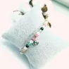 Le Bracelet Mimi, en argent, un bracelet chakra double rang avec pierres naturelles et coeur en argent