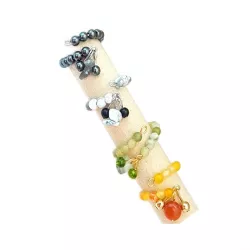 Bague Oceane avec pierres naturelles et acier inoxydable argenté ou doré