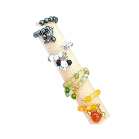 Bague Oceane avec pierres naturelles et acier inoxydable argenté ou doré