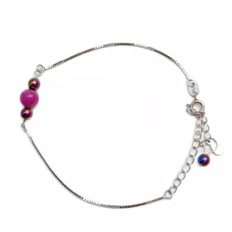 Bracelet Lactuca en argent et pierres naturelles