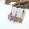 Boucles d'oreilles grands crochets lilas