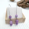 Boucles d'oreilles grands crochets lilas