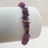 Bracelet fil Lilas en calcédoine lilas et hématites, ajustable