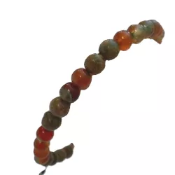 Bracelet fil en agate dragon et unakite, perles 6mm, ajustable