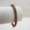 Bracelet fil en agate dragon et unakite, perles 6mm, ajustable