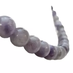 Collier tour de cou en améthyste, perles rondes 8mm sur câble en acier inoxydable