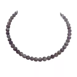 Collier tour de cou en améthyste, perles rondes 8mm sur câble en acier inoxydable – Bouly&Cailloux